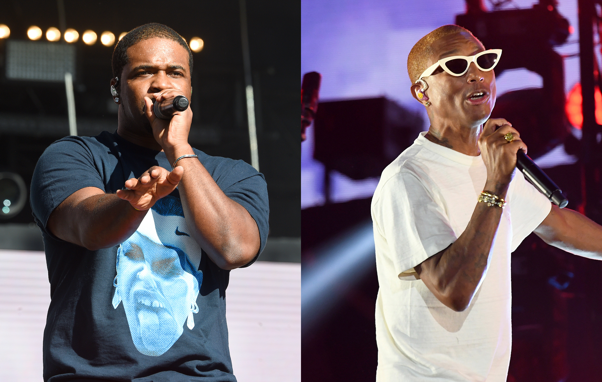 A$AP Ferg (Kevin Mazur/Getty Images for Roc Nation) + Pharrell Williams (Noam Galai/Getty Images for Global Citizen)