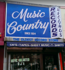 This is a photo of America's oldest record store. Music Country