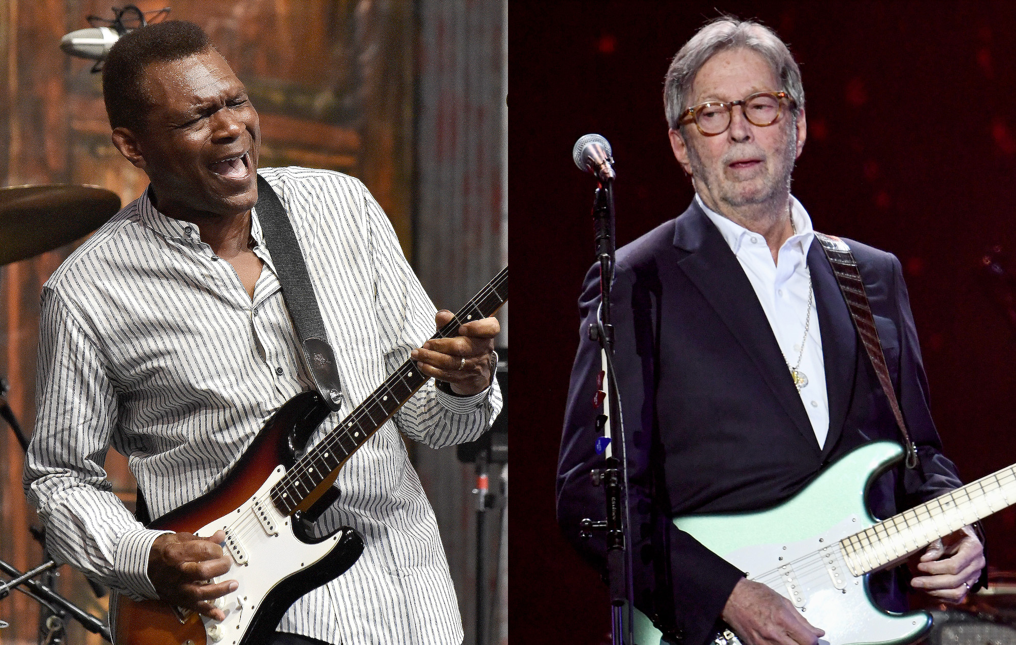 Robert Cray (Tim Mosenfelder/WireImage) + Eric Clapton (Gareth Cattermole/Gareth Cattermole/Getty Images)