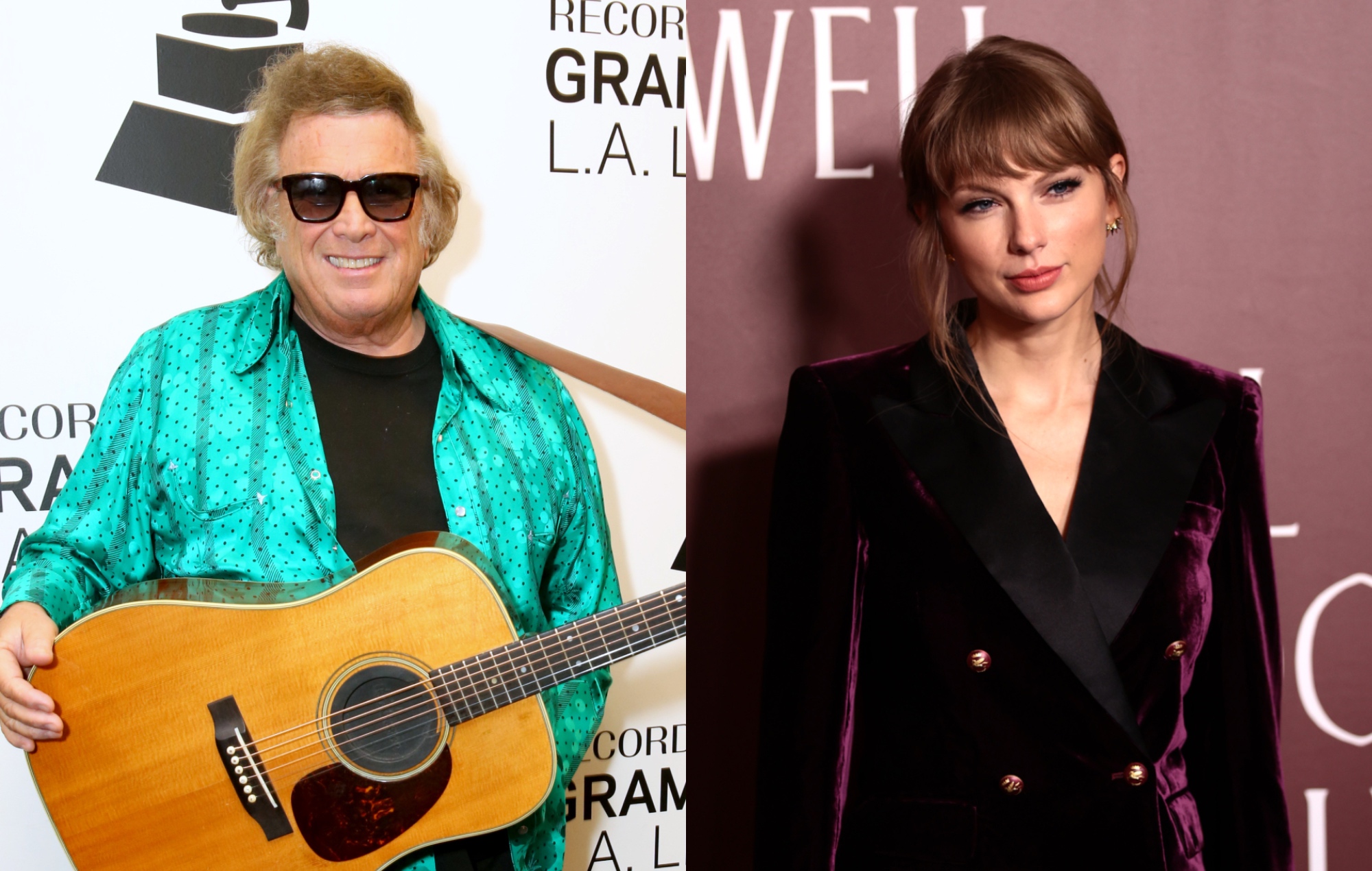 side-by-side images of Don McLean and Taylor Swift
