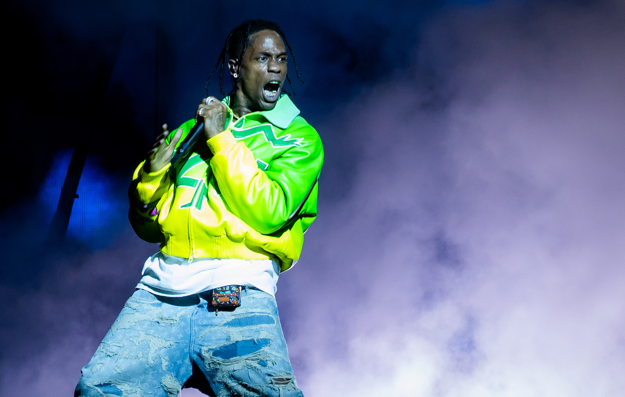 Travis Scott performs on stage during Rolling Loud