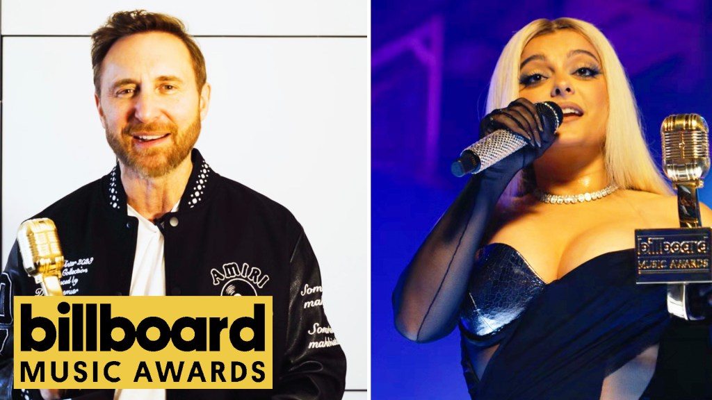 bebe-rexha-&-david-guetta-accept-top-dance/electronic-song-award-|-billboard-music-awards 2023