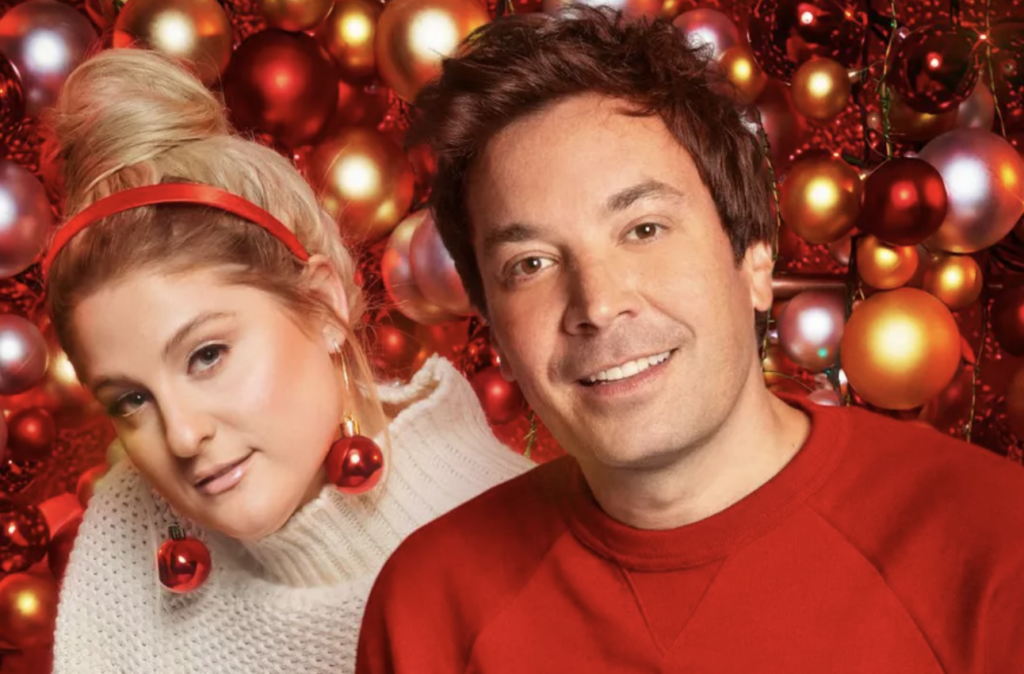watch:-jimmy-fallon-and-meghan-trainor-share-christmas-song-“wrap-me-up”-on-‘kimmel’