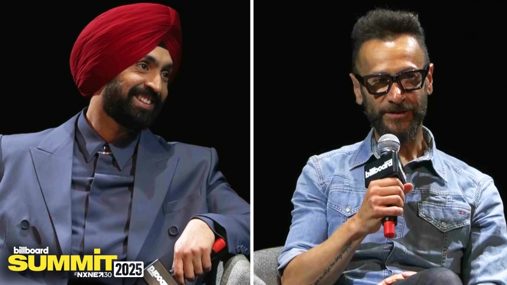 crossing-borders-–-diljit-dosanjh-interviewed-by-panos-a.-panay,-president-of-the-recording-academy-|-billboard-summit-at nxne