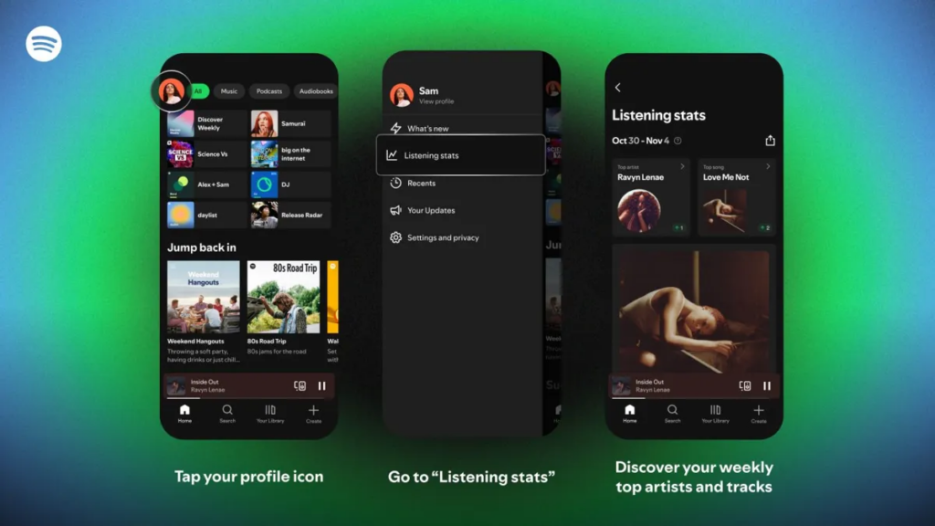 spotify-introduces-weekly-listening-stats—beating-out-apple-music’s-monthly-recap