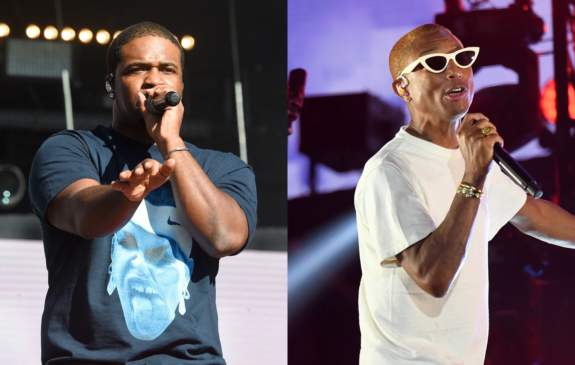A$AP Ferg (Kevin Mazur/Getty Images for Roc Nation) + Pharrell Williams (Noam Galai/Getty Images for Global Citizen)