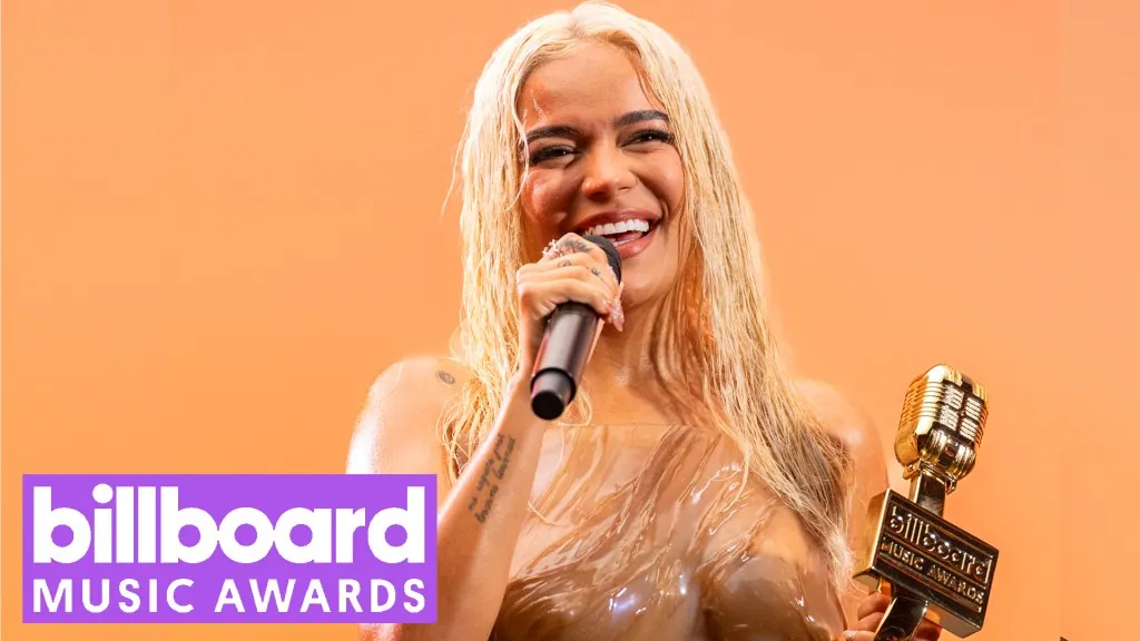 karol-g-accepts-the-top-latin-female-artist-&-top-latin-touring-artist-|-billboard-music-awards 2023